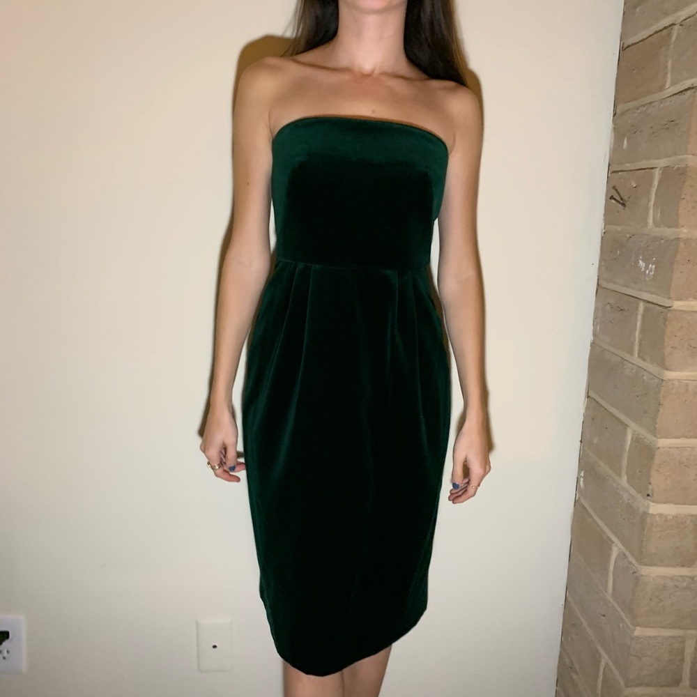 J. Crew green velvet dress